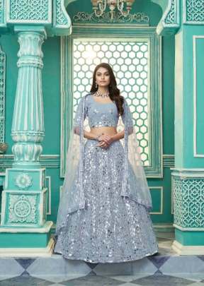 Shubhkala New Exclusive Bridal Gota Patti Embroidered Lehenga Choli Grey Color DN 1901