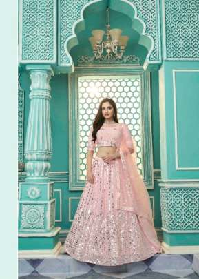 Shubhkala New Exclusive Bridal Gota Patti Embroidered Lehenga Choli Peach Color DN 1903