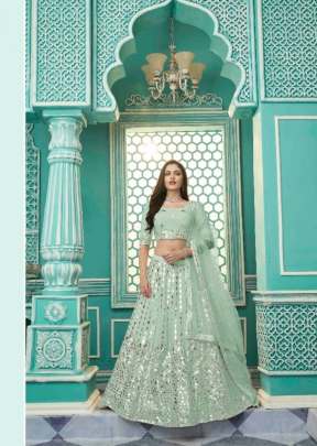 Shubhkala New Exclusive Bridal Gota Patti Embroidered Lehenga Choli Pista Color DN 1904