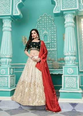 Shubhkala New Exclusive Bridal Gota Patti Embroidered Lehenga Choli Off White Color DN 1906