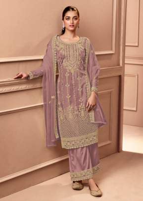 Swagat Swati Heavy Butterfly Net With Embroidery And Coding Work Designer Suit Dusty Pink Color DN 3506