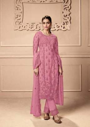 Swagat Swati Heavy Butterfly Net With Embroidery Work Long Designer Suit Pink Color DN 3501