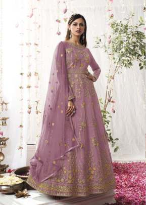 Swagat Violet Designer Heavy Butterfly Net With Embroidery  Anarkali Gown Classy Pink Color DN 5303