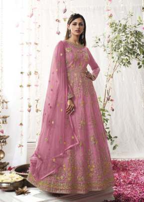 Swagat Violet Designer Heavy Butterfly Net With Embroidery  Anarkali Gown Pink Color DN 5303