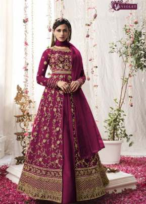 Swagat Violet Heavy Butterfly Net With Embroidery Anarkali Suit Dark Pink Color DN 5305