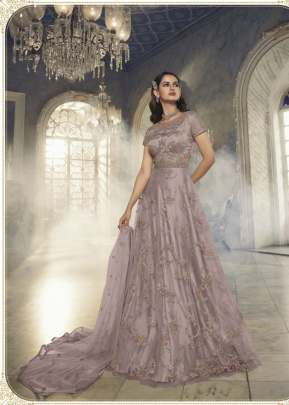 Swagat Violet Heavy Butterfly Net With Embroidery Work And Sequence Work Anarkali Gown Pink Color DN 5402