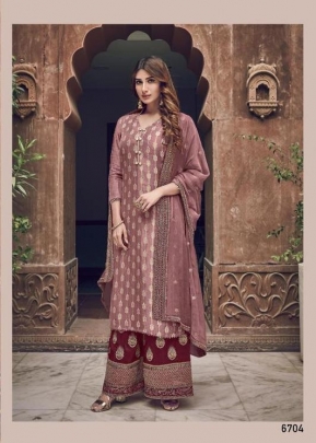 Swagat Violet Palazzo Suit DN 6704 Dark Pink