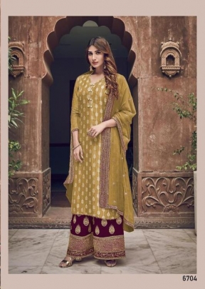 Swagat Violet Palazzo Suit DN 6704 Sunny Yellow