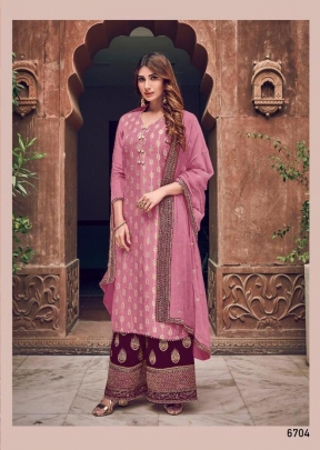 Swagat Violet Palazzo Suit DN 6704 Pink