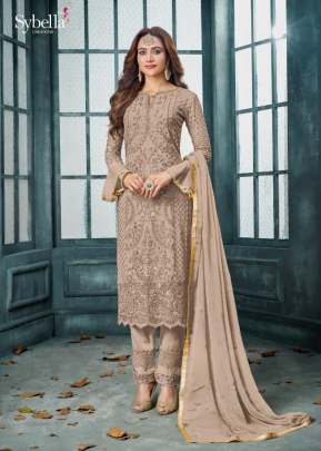 SyBella Heavy Faux Georgette Designer Pakistani Suit Chiku Color DN 802 D