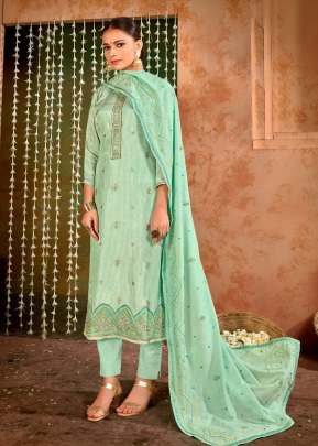 Taniya Vol 1 Upada Silk With Work With Full Cotton Inner Designer Suit Sea Green Color