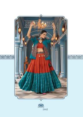 Traditional Navratri Collection Jacket Style Chaniya Choli With Embroidered Multi Color DN 2442