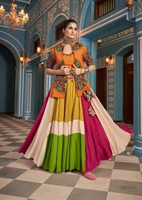 Traditional Navratri Collection Jacket Style Chaniya Choli With Embroidered Multi Color DN 2444