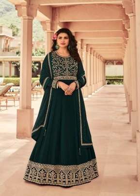 VINAY KASHEESH ATTRACTION ANARKALI SUIT DN 14823 DARK GREEN