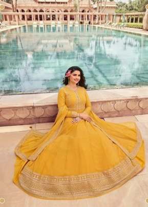 VINAY KASHEESH ATTRACTION ANARKALI SUIT DN 14825 YELLOW