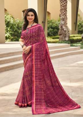 Vinay Designer Georgette Printed Saree Pink Color DN 23824