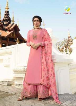 Vinay Fashion Kasheesh Lifestyle Vol 3 Muslin Satin Palazzo Suit Peach Color DN 13022