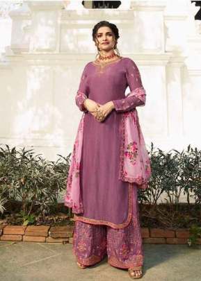 Vinay Fashion Kasheesh Lifestyle Vol 3 Muslin Satin Palazzo Suit Light Pink Color DN 13027