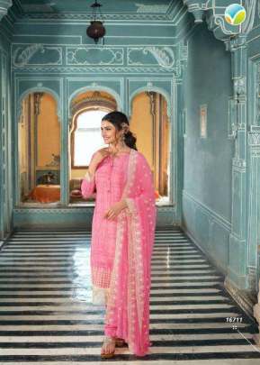 Vinay Fashion Silkina Royal Crepe Vol 37 Designer Suit Pink Color DN 16711