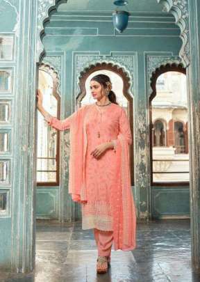 Vinay Fashion Silkina Royal Crepe Vol 37 Designer Suit Peach Color DN 16716