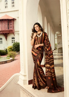 Vinay Fashion Starwalk Vol 46 Rangoli Printed Saree DN 21485 Coffee