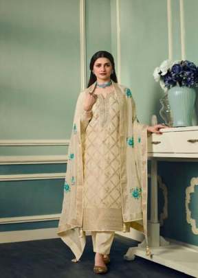 Vinay Kaseesh Aarzoo Pure Viscose Jacquard With Embroidery Work And Stone Work Designer Suit Cream Color DN 61987