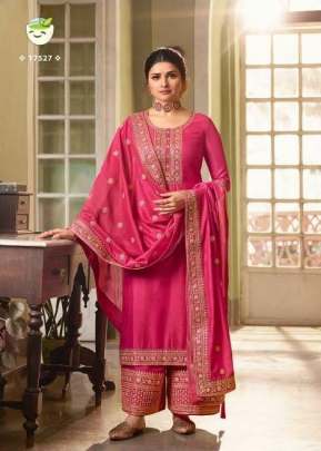 Vinay Kaseesh Shaheen Heavy Silk Georgette Designer Suit Pink Color DN 17527