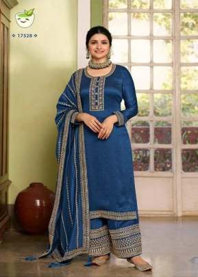 Vinay Kaseesh Shaheen Heavy Silk Georgette Designer Suit Blue Color DN 17528