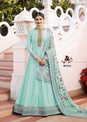 Vinay Raj Mahal Dola Silk And Embroidery Work Anarkali Suit Sky Color DN 1214