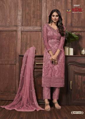 Vipul Ayaan Heavy Butterfly Net With Embroidered Designer Salwar Suit Pink Color DN 4573