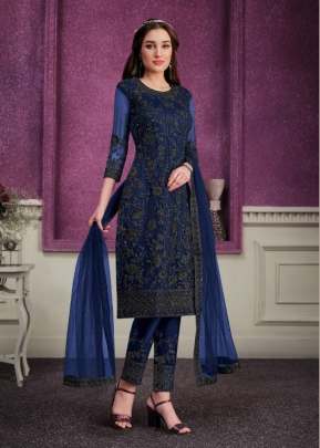 Vipul Ayyan Glitz Vol 2 Heavy Butterfly Net Designer Suit Blue Color DN 4692