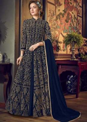 Vipul Designer Heavy Vaishnavi Net With Sequence And Stone Work Anarkali Suit Nevy Blue Color DN 4554