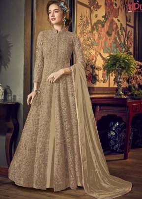 Vipul Designer Heavy Vaishnavi Net With Sequence And Stone Work Anarkali Suit Chiku Color DN 4554