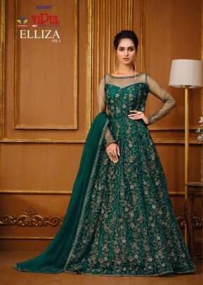 Vipul Elliza Vol 2 Heavy Butterfly Net With Embroidery Work Anarkali Suit Rama Green Color DN 4731 