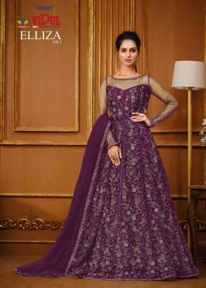 Vipul Elliza Vol 2 Heavy Butterfly Net With Embroidery Work Anarkali Suit Wine Color DN 4731 