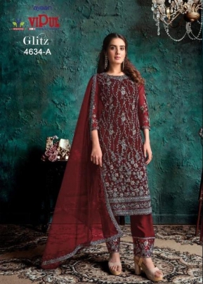 Vipul Glitz Designer Salwar Suit DN 4634 Maroon