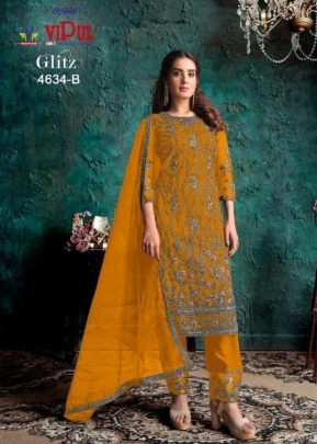 Vipul Glitz Designer Salwar Suit DN 4634 Yellow