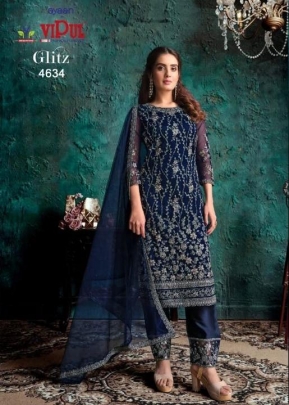 Vipul Glitz Designer Salwar Suit DN 4634 Blue