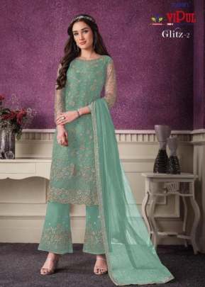 Vipul Glitz Heavy Butterfly Net Designer Suit Pista Color DN 4695