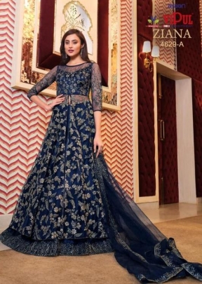 Vipul Ziana Designer Party Wear Gown DN 4629 Blue