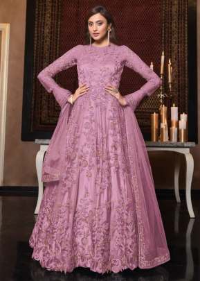 Vipul Ziana Heavy Butterfly Net With Embroidery Work Anarkali Gown Pink Color DN 4623