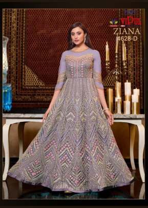 Vipul Ziana Heavy Butterfly Net Anarkali Gown Purple Color DN 4628