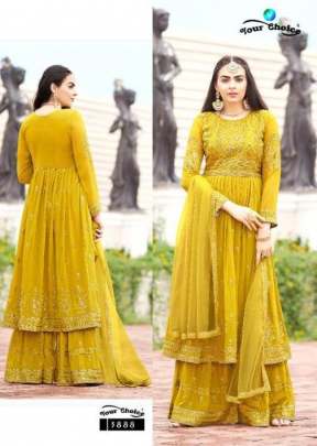 Your Choice Biba Blooming Georgette Salwar Suit DN 3888 Yellow