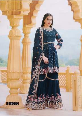 Your Choice Zaraa Heavy Faux Georgette With Embroidery Sharara Suit More Peach Color DN 4002