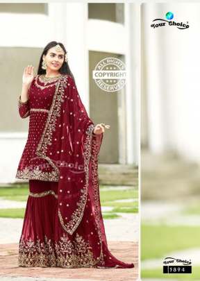 Your Choice Zaraa Vol 6 Blooming Georgette Salwar Suit Maroon Color DN 3894