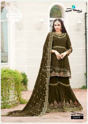 Your Choice Zaraa Vol 6 Blooming Georgette Salwar Suit Mehndi Color DN 3895