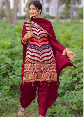 ZIKZAK PATIALA GEORGETTE SALWAR SUIT RED