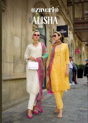 Zaveri Alisha Cotton Embroidered Readymade Salwar Suit