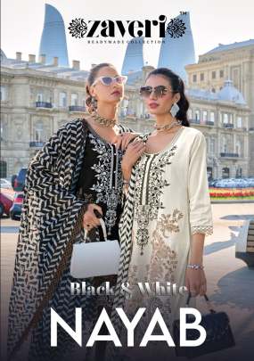 Zaveri Black And White Nayab Ready Made Salwar Suit