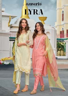 Zaveri Lyra Organza Embroidered Ready Made Salwar Suit